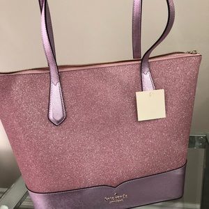 Kate spade Lola Glitter pink sparkle tote bag large handbag